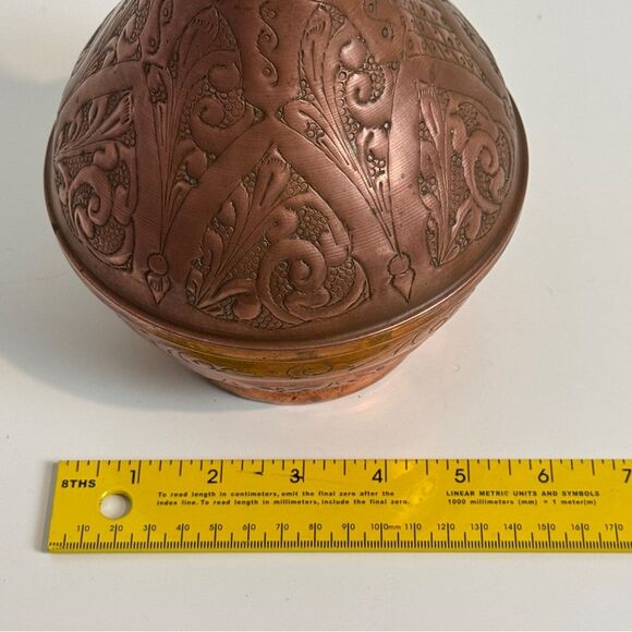 Vintage Persian Decorative Copper Vase 11” - Picture 8 of 8